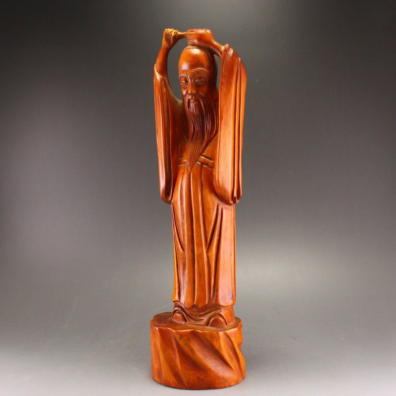 Boxwood Wood Statue - Confucius - 5