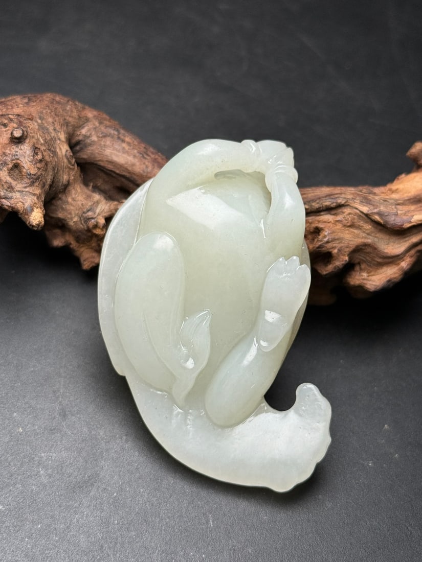 Hetian Jade Inlay Silver Wire, Turquoise,Lapis lazuli Bird Pendant - 7