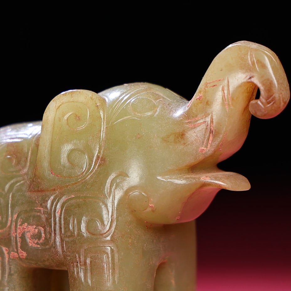 Hetian Jade Seal Statue - Elephant - 4