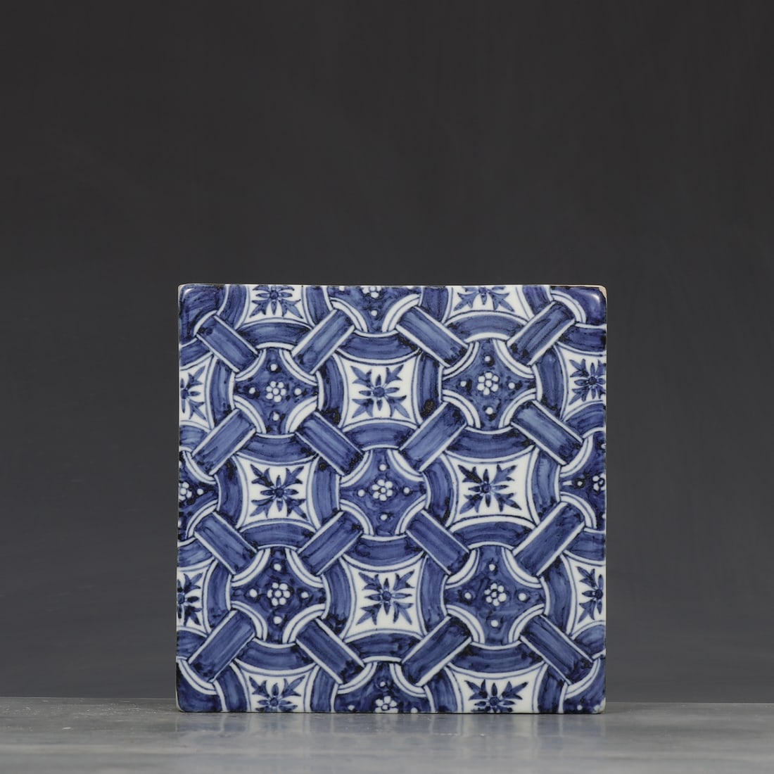 Blue and White Porcelain Ground Tile w Box (1 of 9)