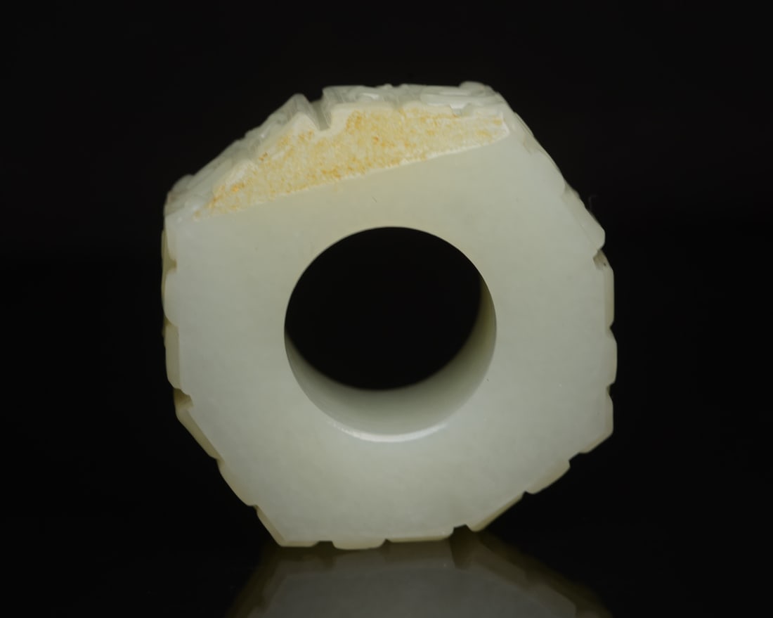Inside Diameter 22-23mm Hetian Jade Beast Thumb Ring - 5