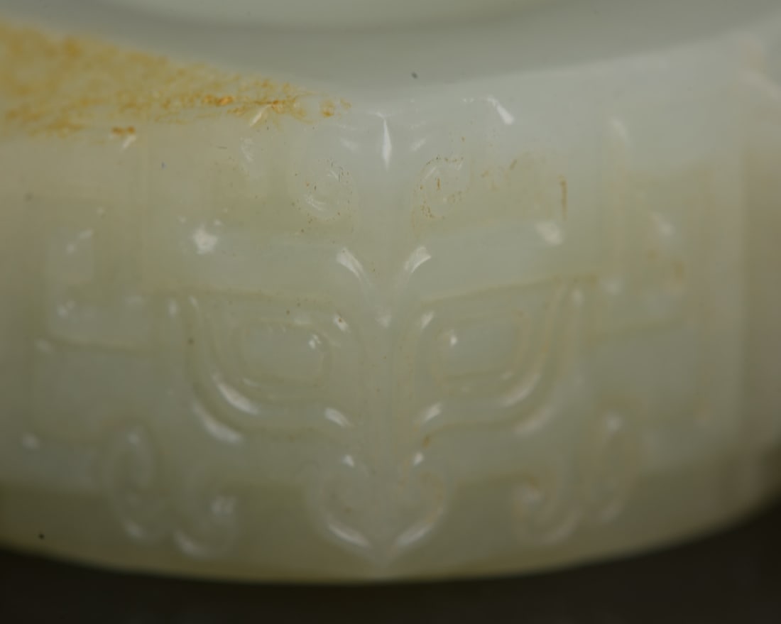 Inside Diameter 22-23mm Hetian Jade Beast Thumb Ring - 6