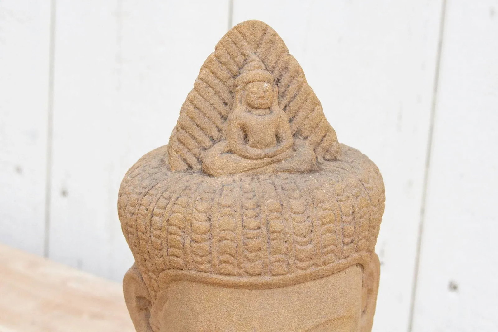 Antique Khmer Sandstone Statue - 4
