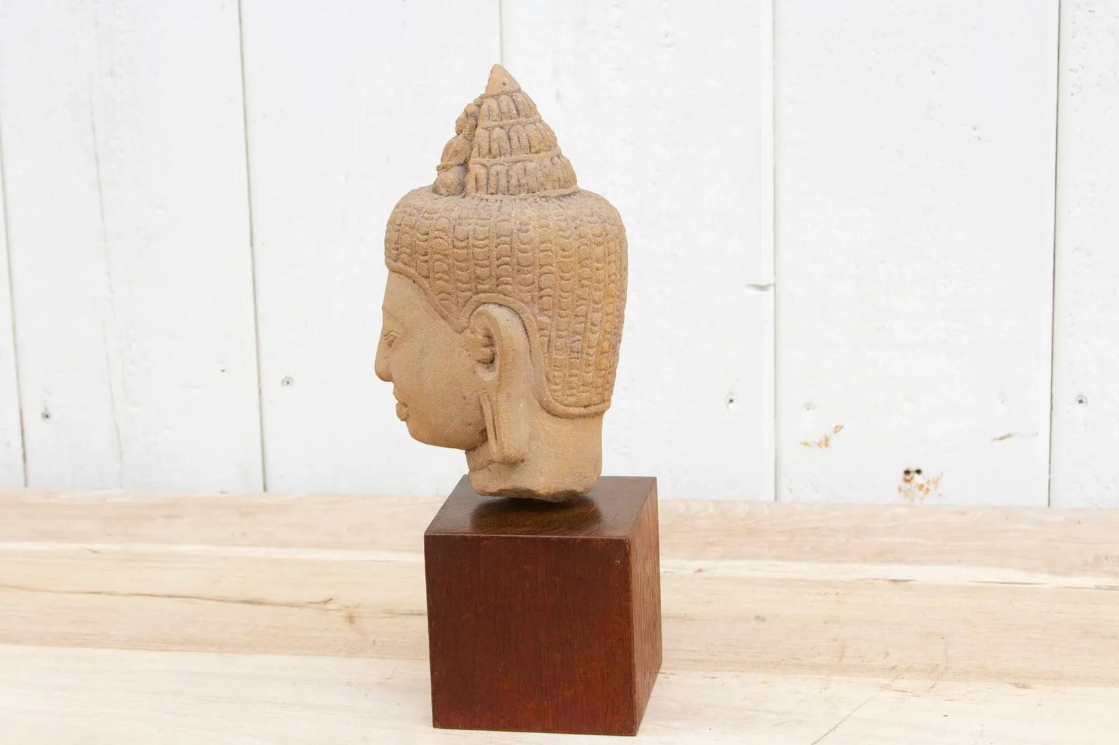 Antique Khmer Sandstone Statue - 5