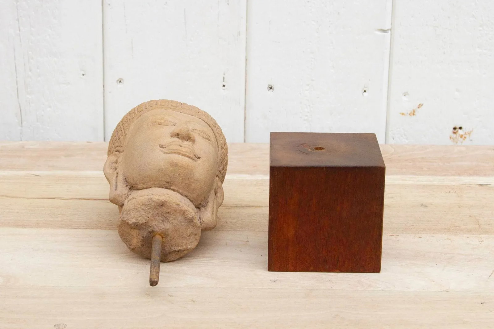 Antique Khmer Sandstone Statue - 6