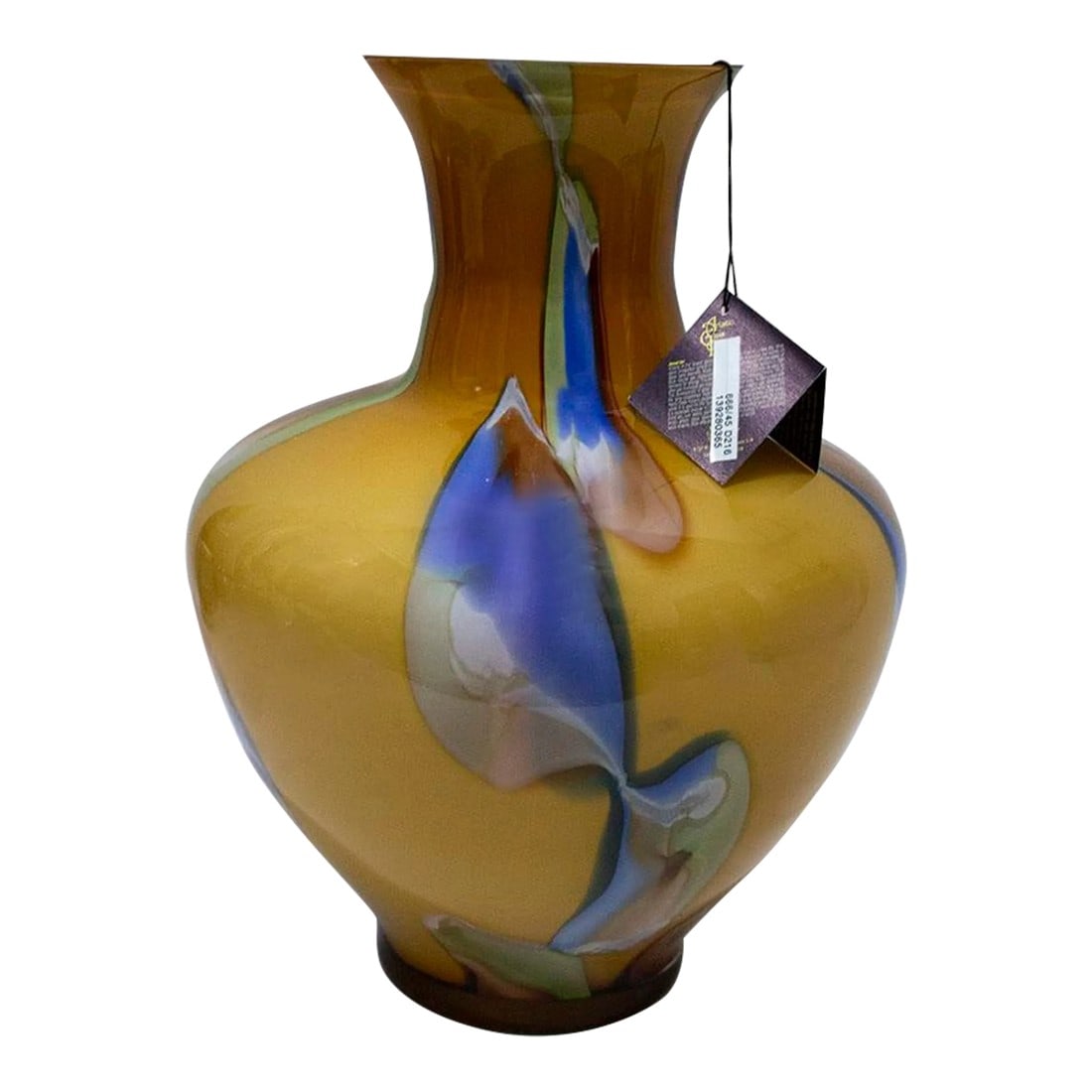 Makora Mouth Blown Polish Vase: Makora Mouth Blown Vase Stunning Makora mouth blown Polish glass vase. Prominent in size measuring 18" high x 14" widest part x 6 1/2" opening, and weighing a hefty 13 lbs. Makora Glass Makers is