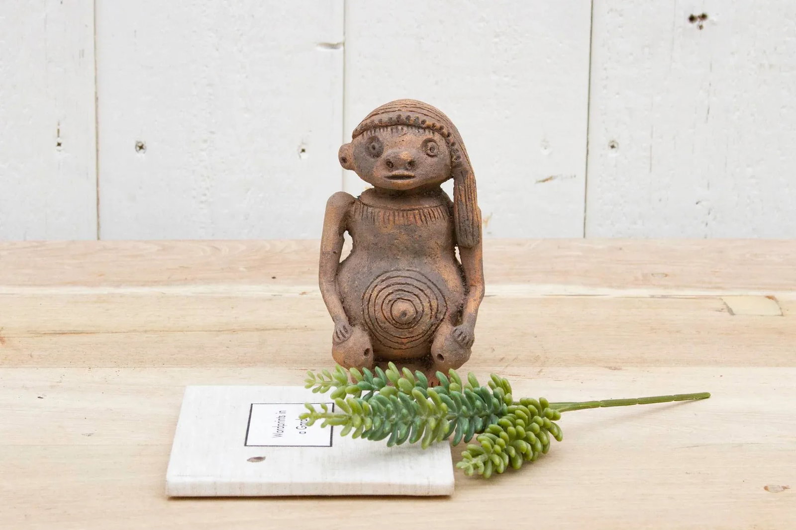 Engraved Pre-Columbian Style Clay Sculpture - 2