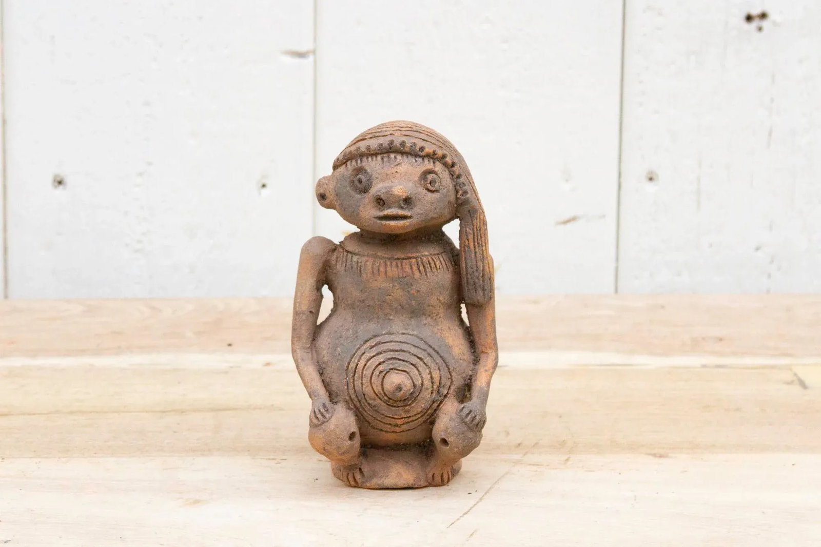 Engraved Pre-Columbian Style Clay Sculpture - 8