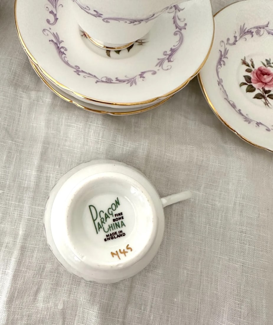Vintage Paragon Fine Bone China Cup/Saucer Set- 12 Pieces - 4