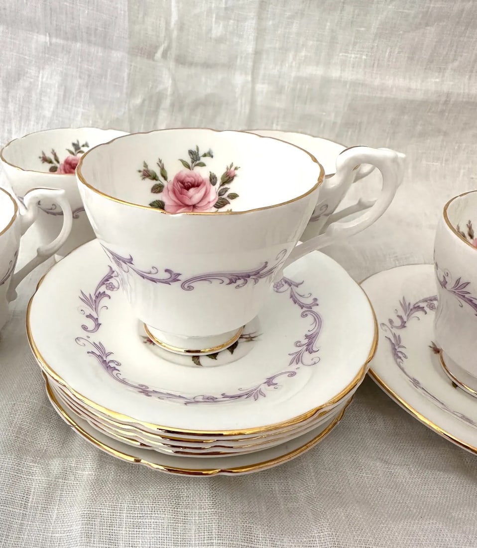 Vintage Paragon Fine Bone China Cup/Saucer Set- 12 Pieces - 7