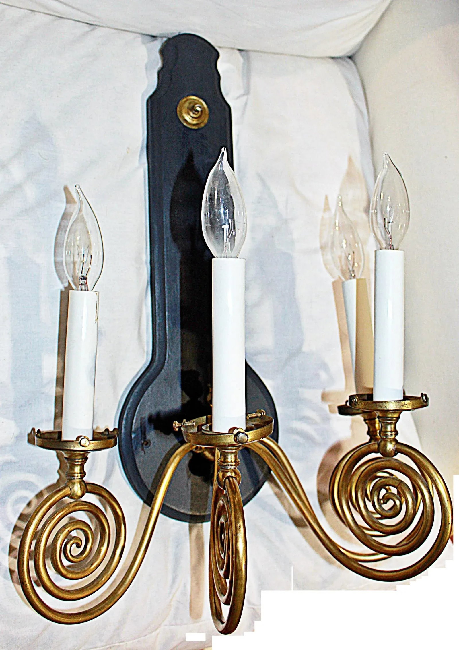 4-Arm Brass Swirl Sconce - 4