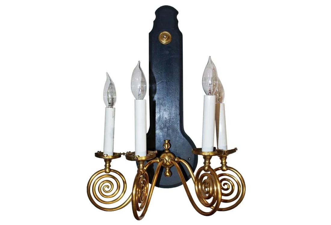4-Arm Brass Swirl Sconce - 5