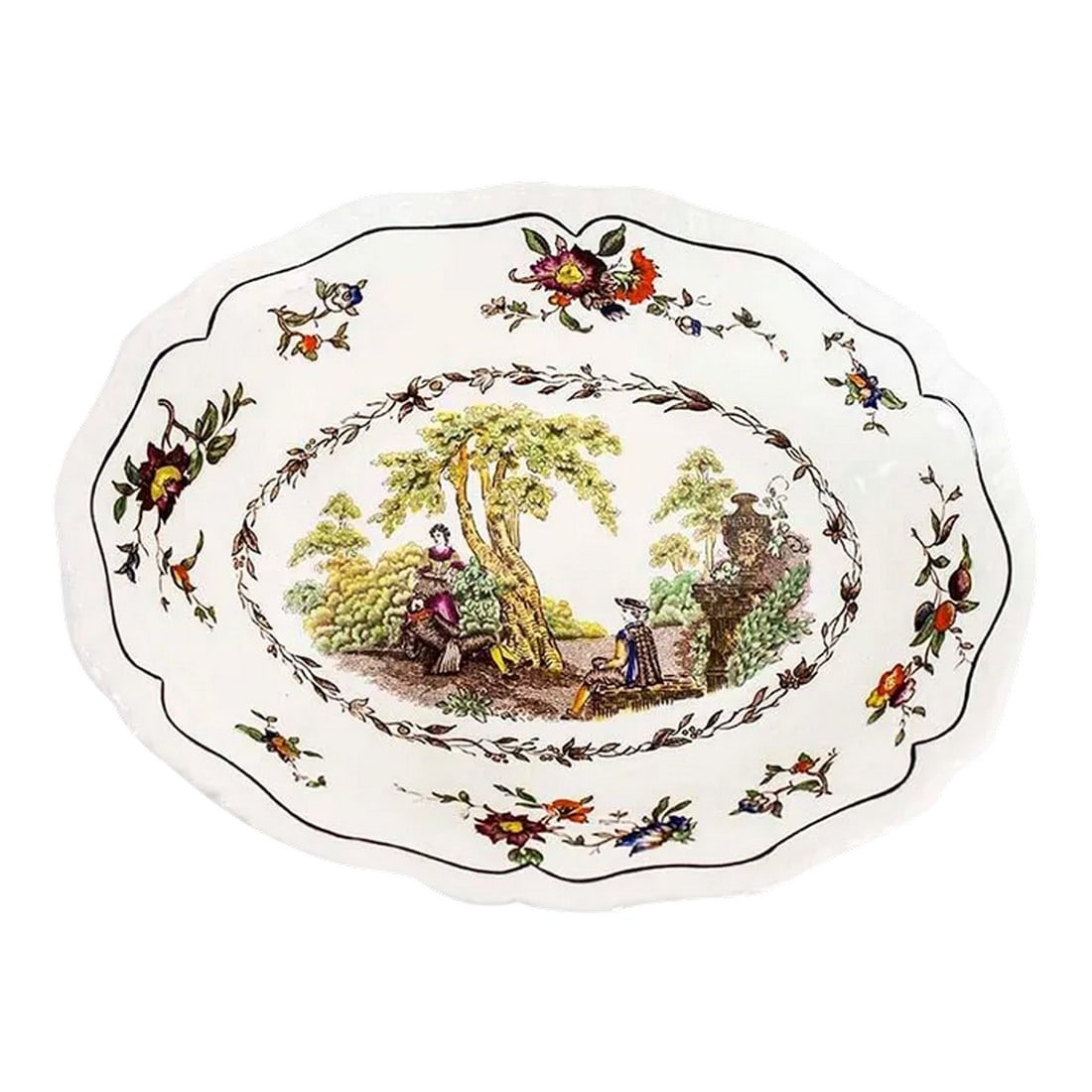 Mason's Multicolor Watteau Vegetable Dish: Mason's Watteau pattern vegetable serving dish, made in England Condition: Alterations: Original Condition Unaltered Imperfections: Some Imperfections Condition Notes: Excellent, no chips, cracks