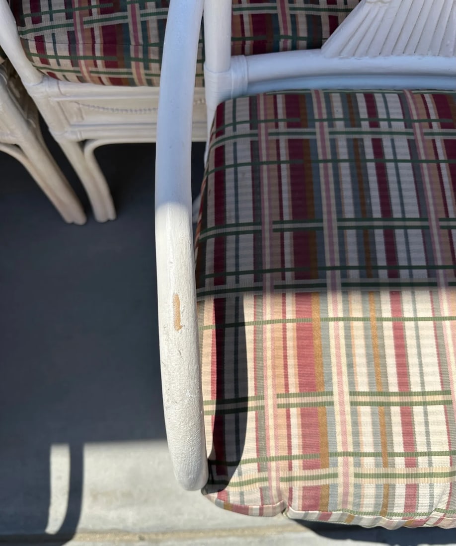 Vintage Bamboo Bentwood Rattan Wheat Back Dining Armchairs - Set of 4 - 9