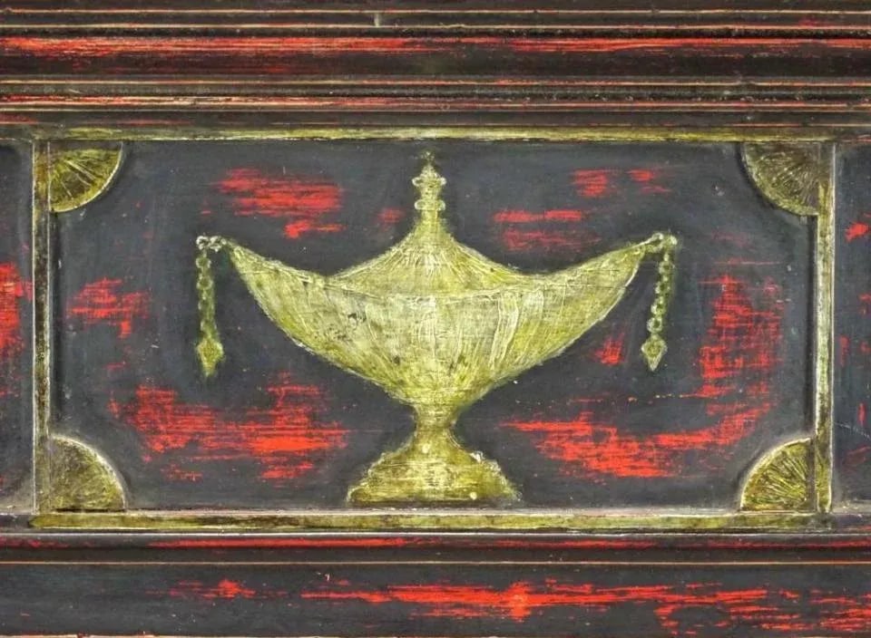 Antique 19th Century Painted Neoclassical Greek Revival Fireplace Mantel - 4