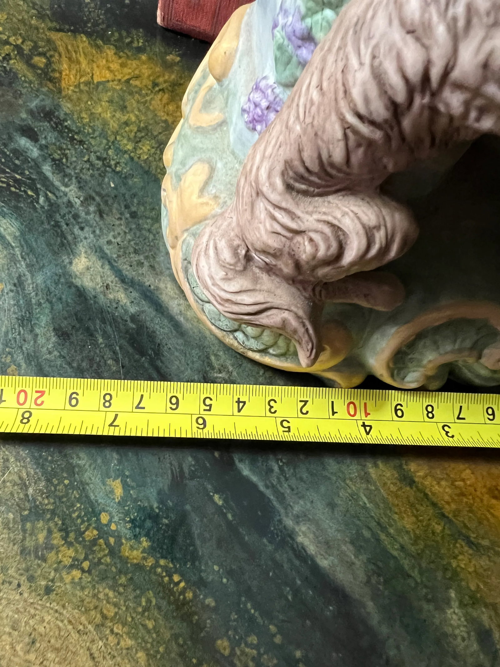 Vintage Porcelain Statue of Boy and Dog a Tall Piece - 9