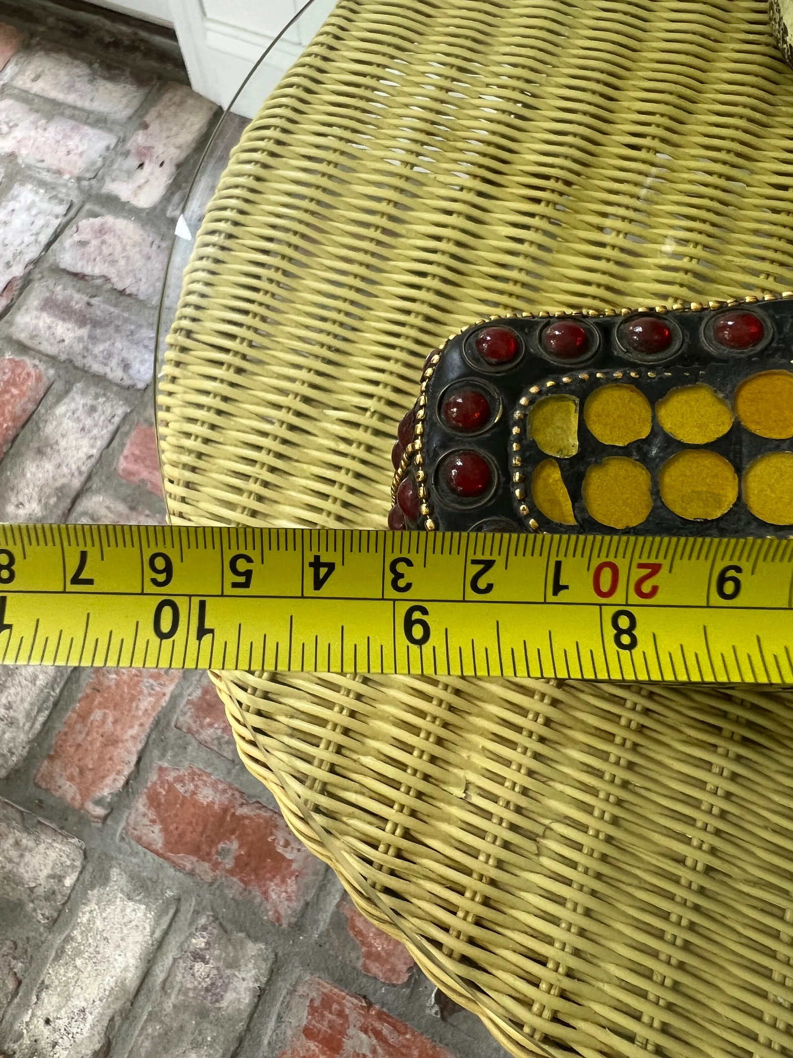 Vintage Mosaic Bottle With Decorative Topper - 11