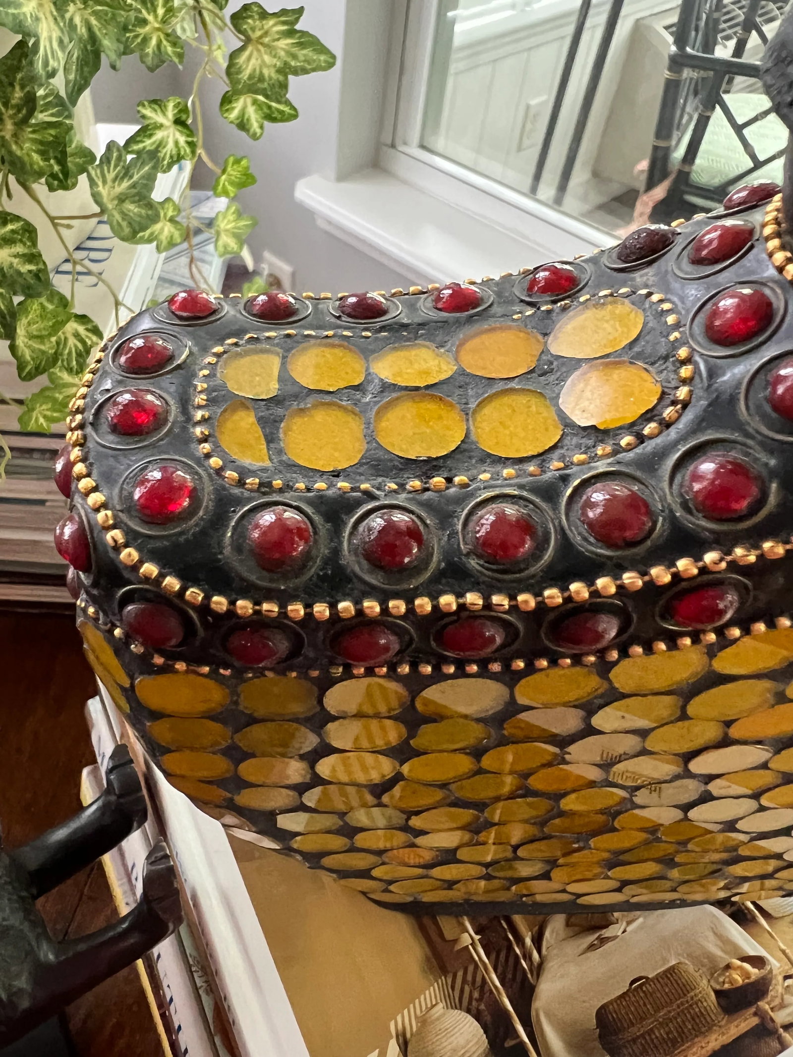 Vintage Mosaic Bottle With Decorative Topper - 4