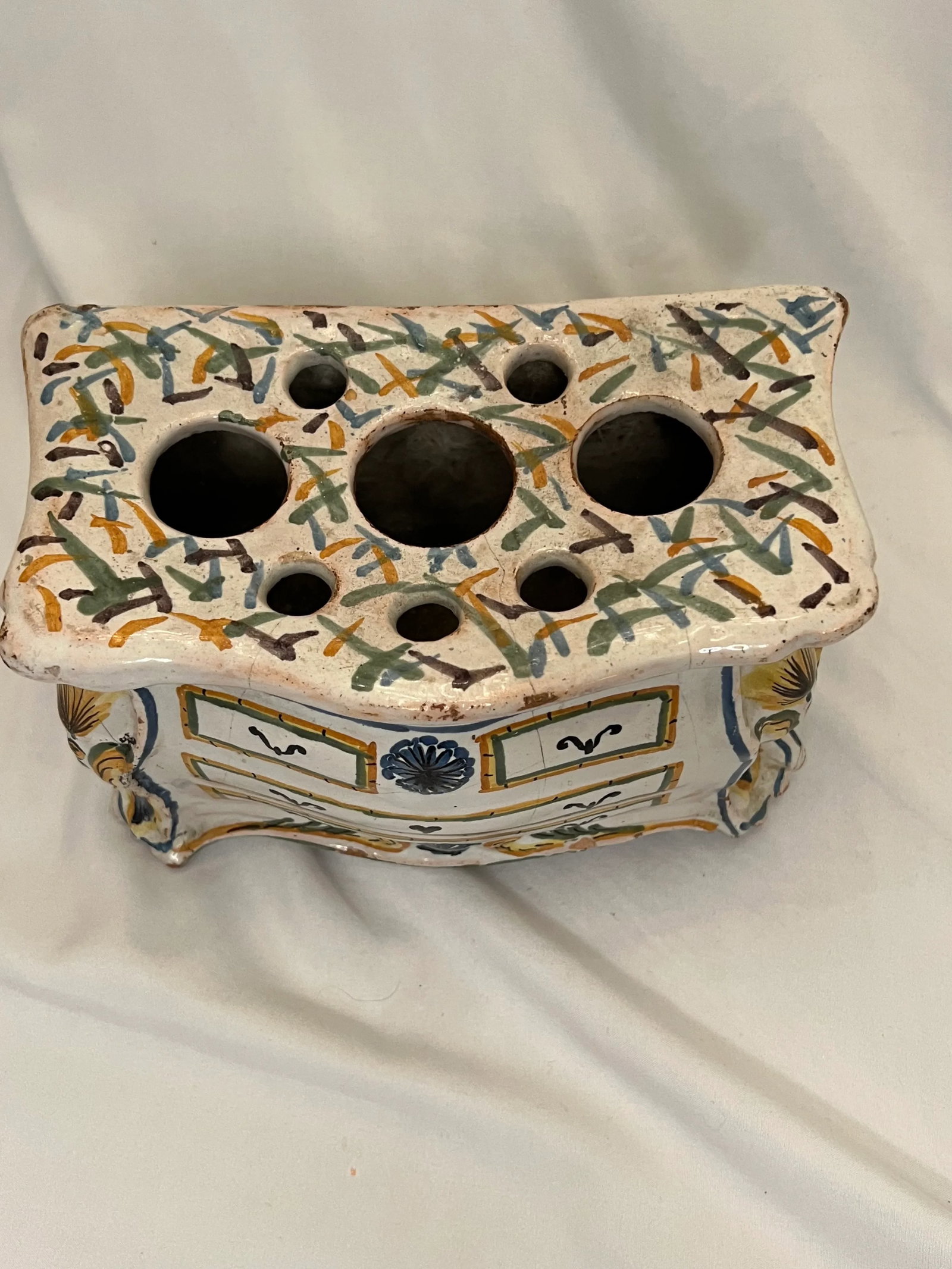 Antique French Faience Bough Pot - 2