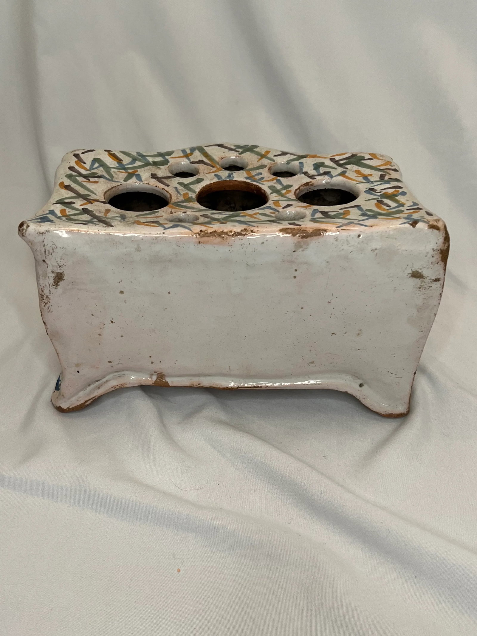 Antique French Faience Bough Pot - 3