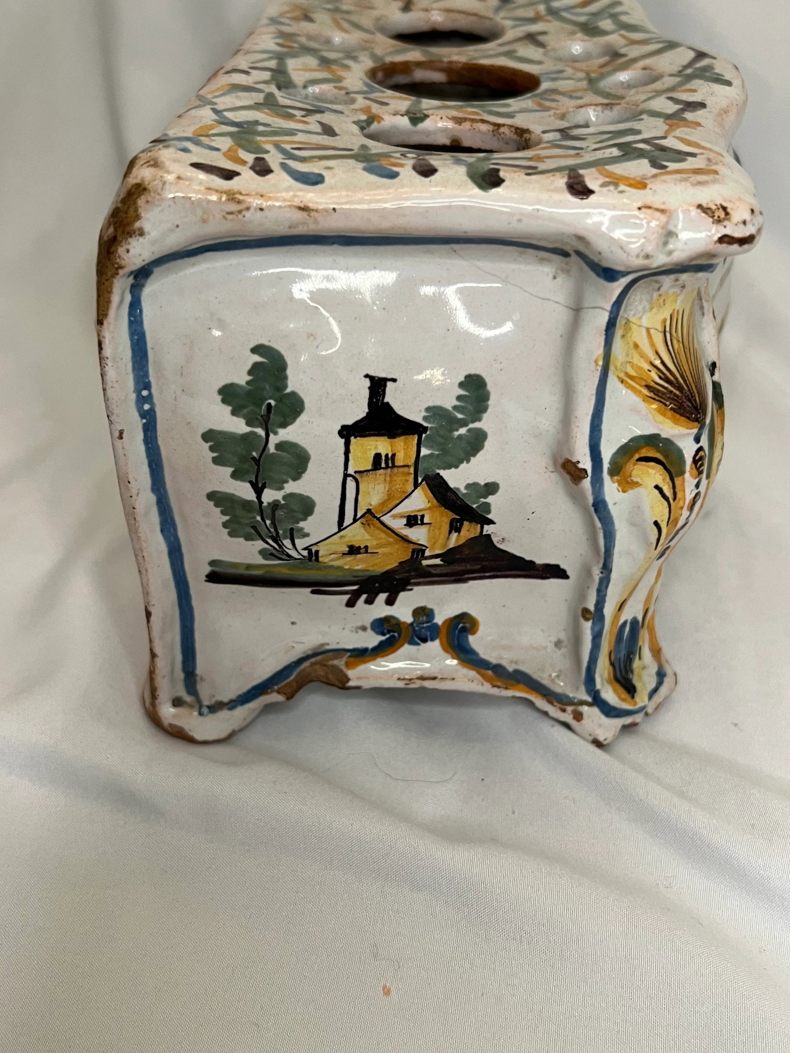 Antique French Faience Bough Pot - 5