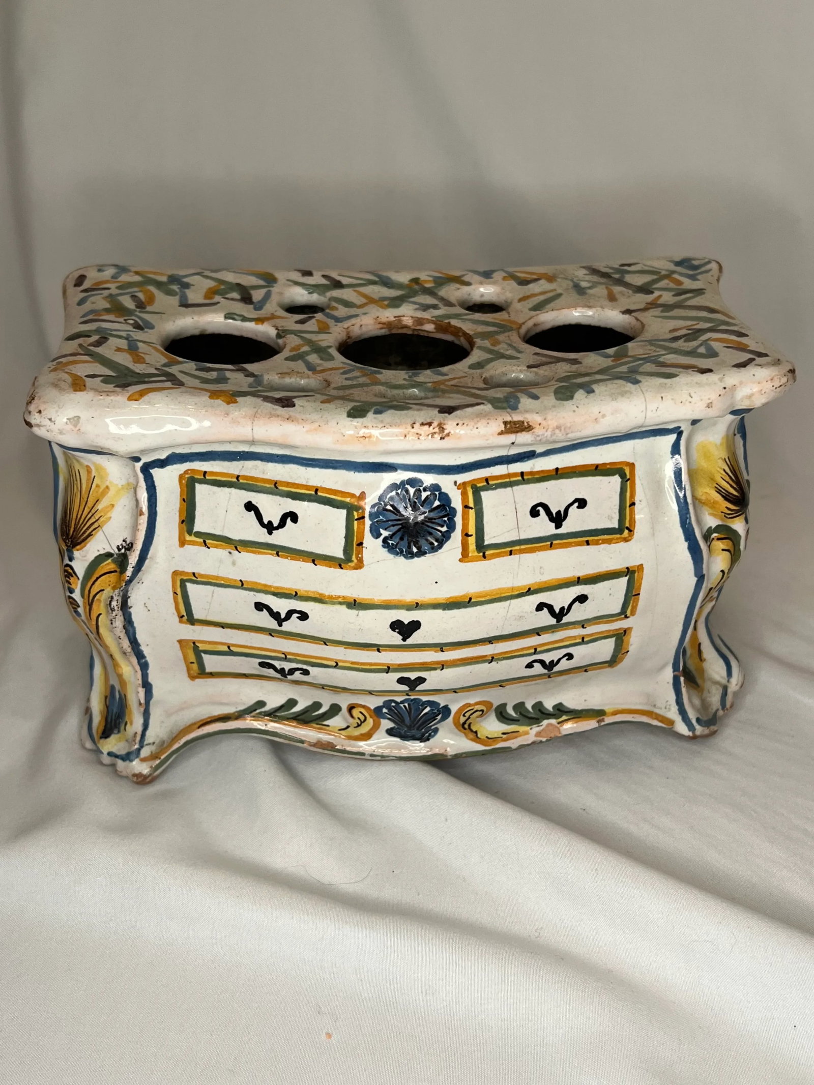 Antique French Faience Bough Pot - 6