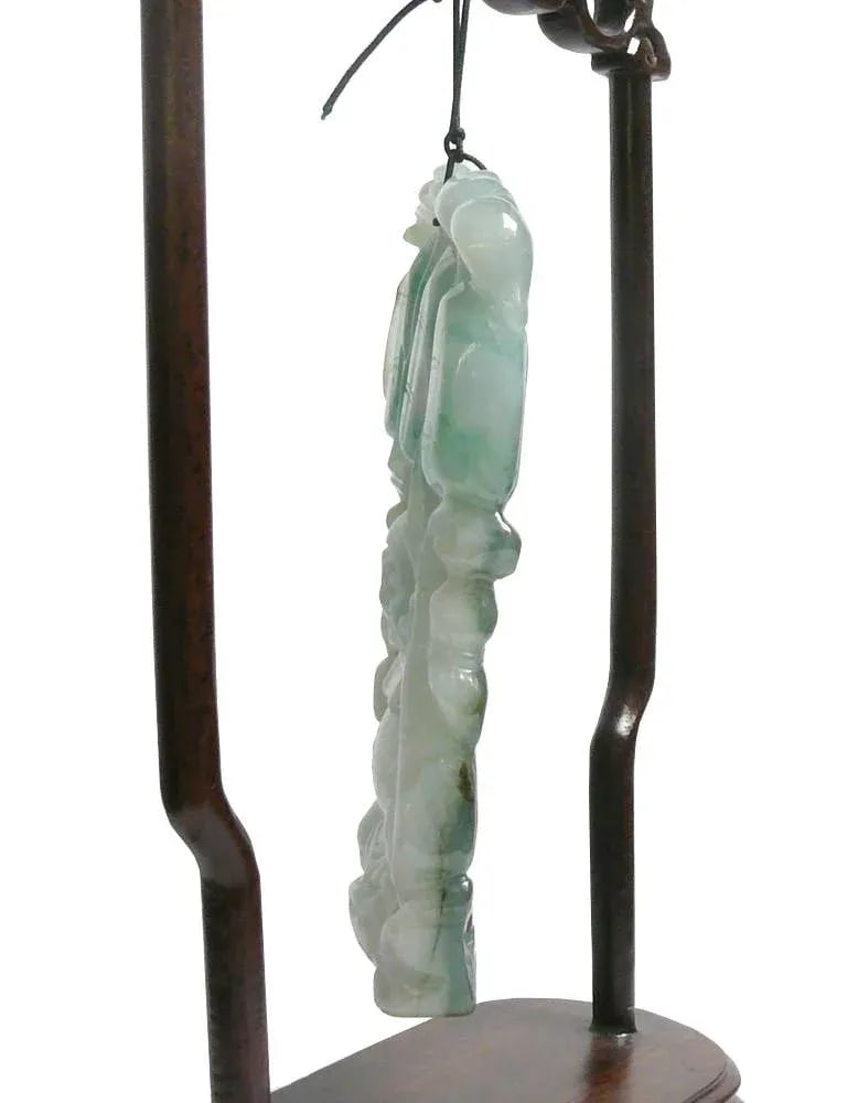 Chinese Jade Carved Happy Buddha Ornament Display - 6