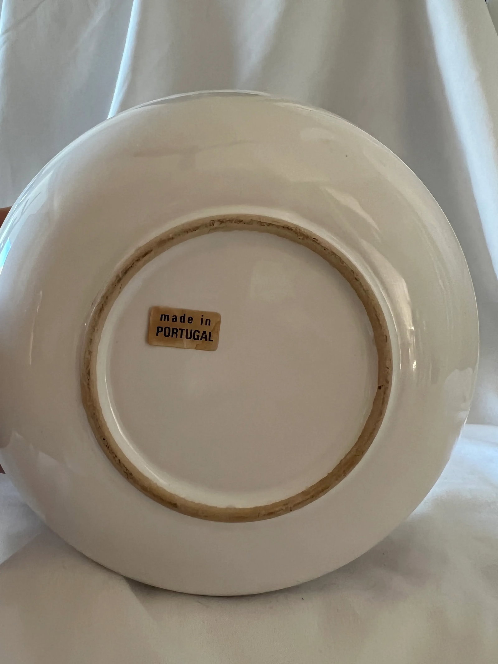 Mid Century Modern White Round Vase Made in Portugal - 6