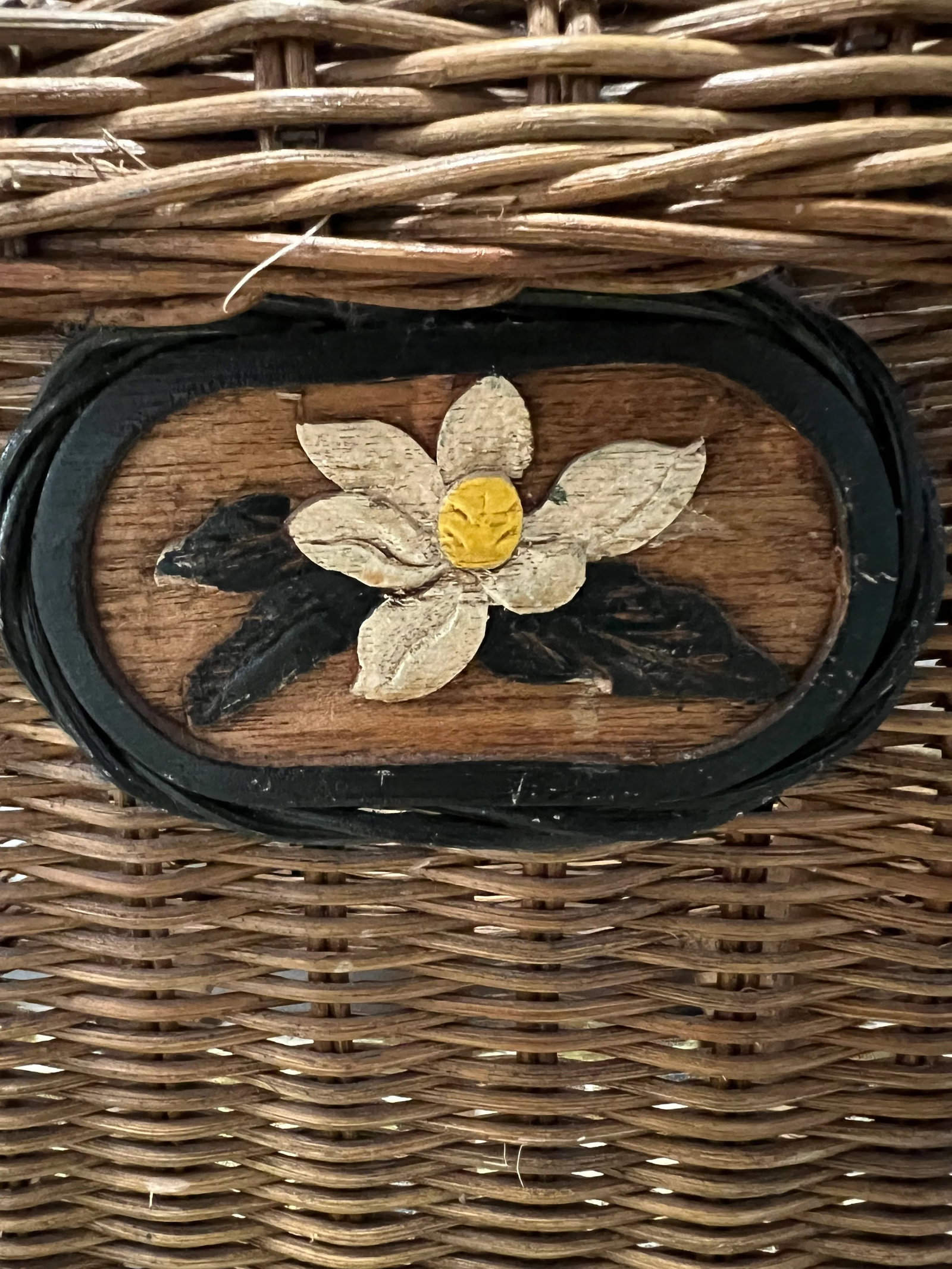 Vintage Wicker Magazine Basket Rack - 3