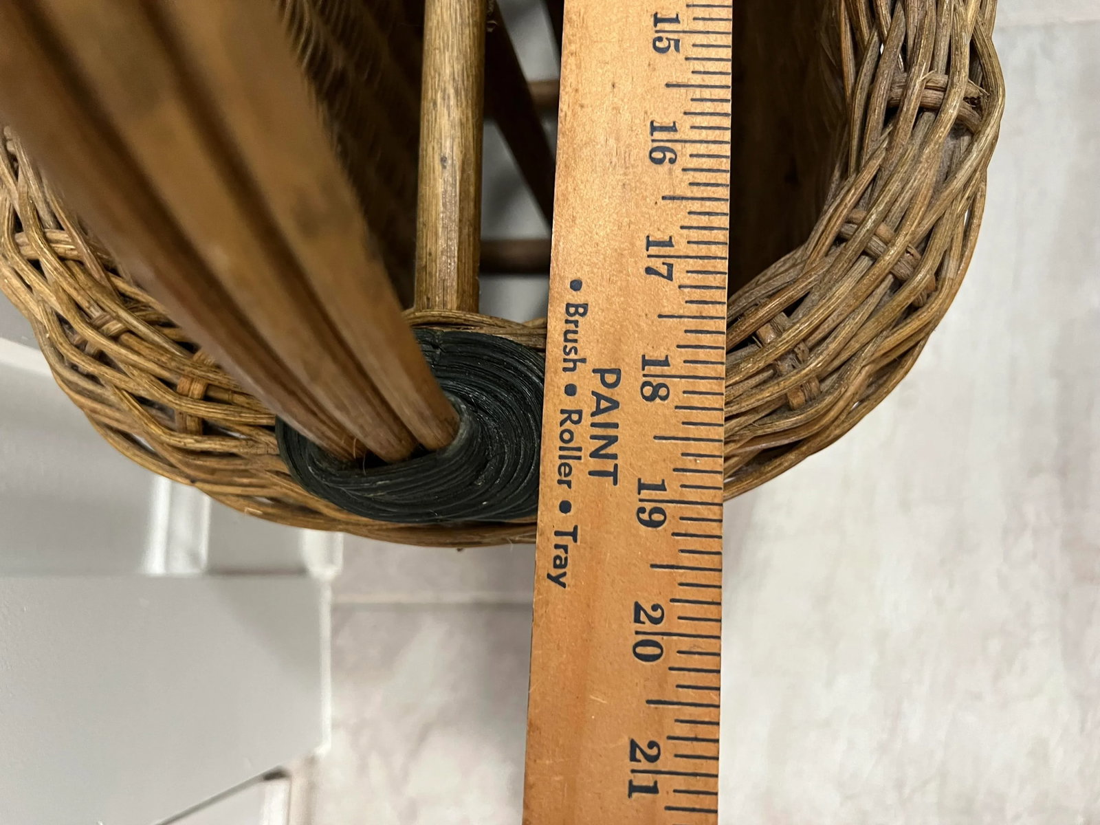 Vintage Wicker Magazine Basket Rack - 8