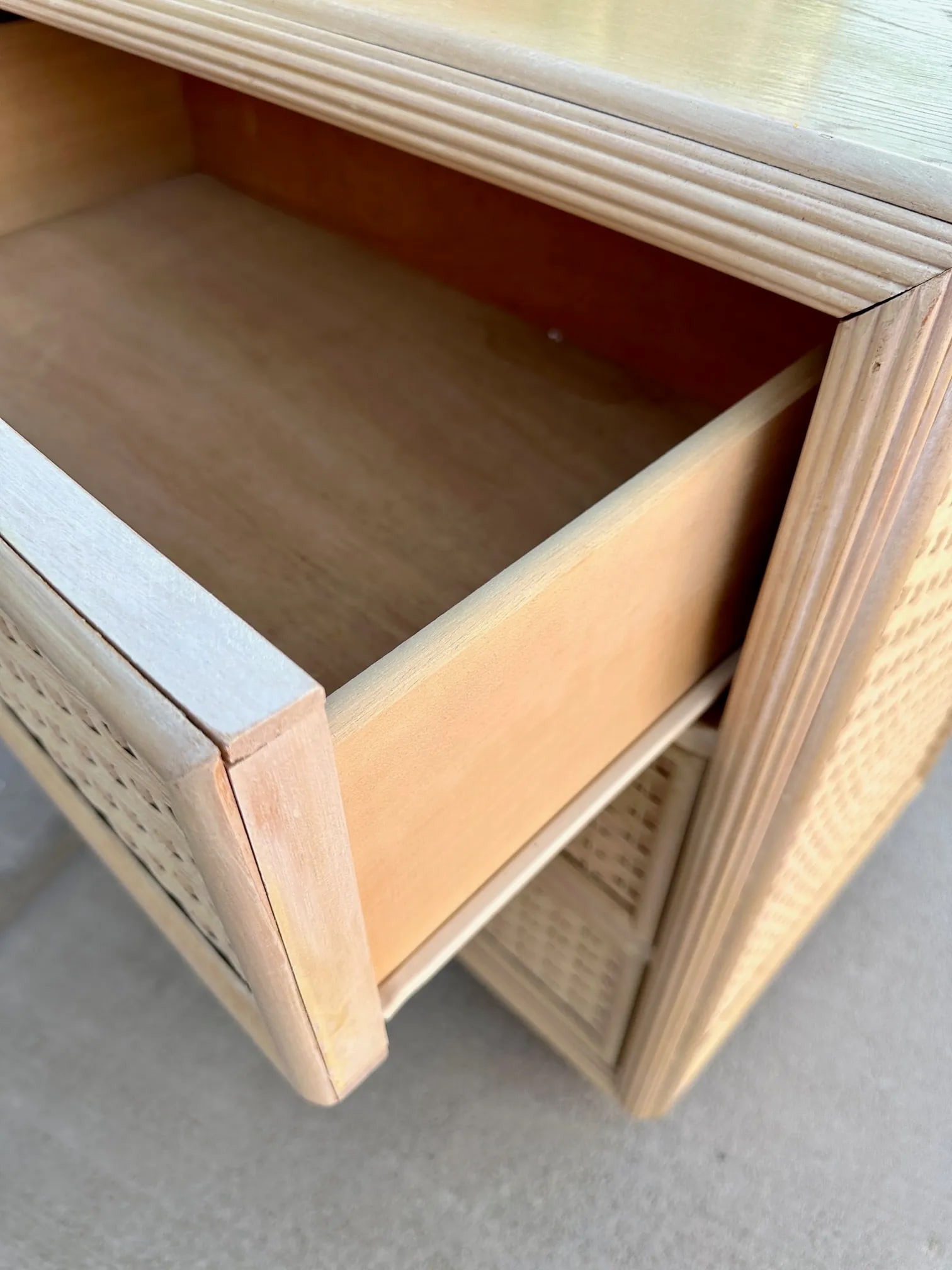 Vintage Coastal Woven Rattan 3 Drawer Nightstand - 5