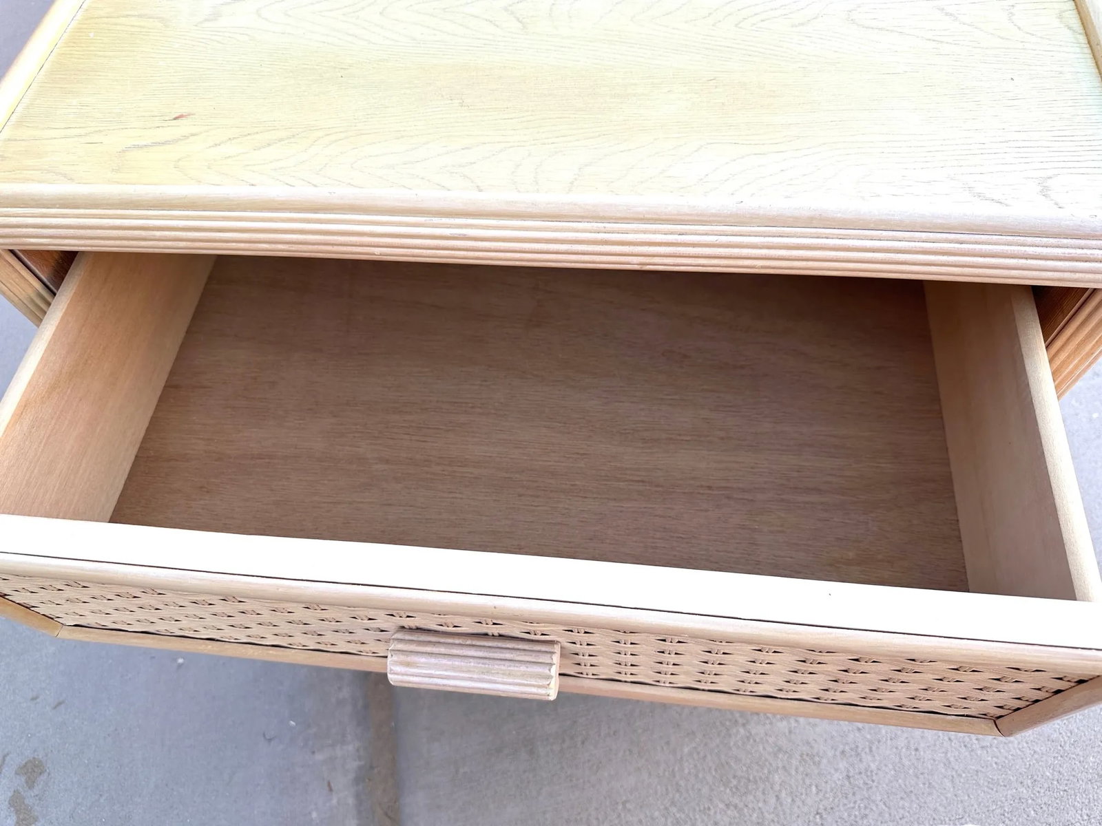 Vintage Coastal Woven Rattan 3 Drawer Nightstand - 6