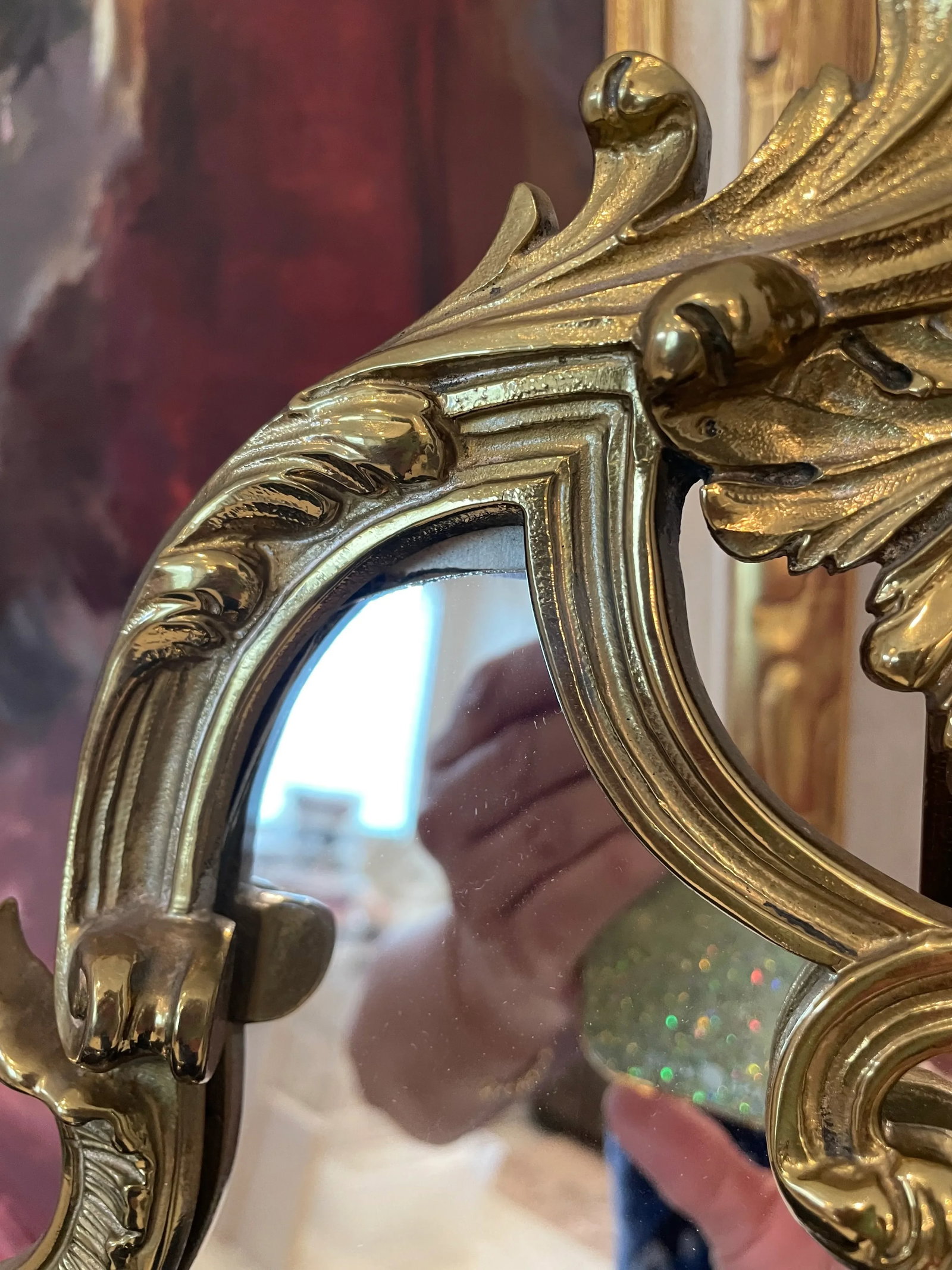 18th Century Brass Table Mirror - 12