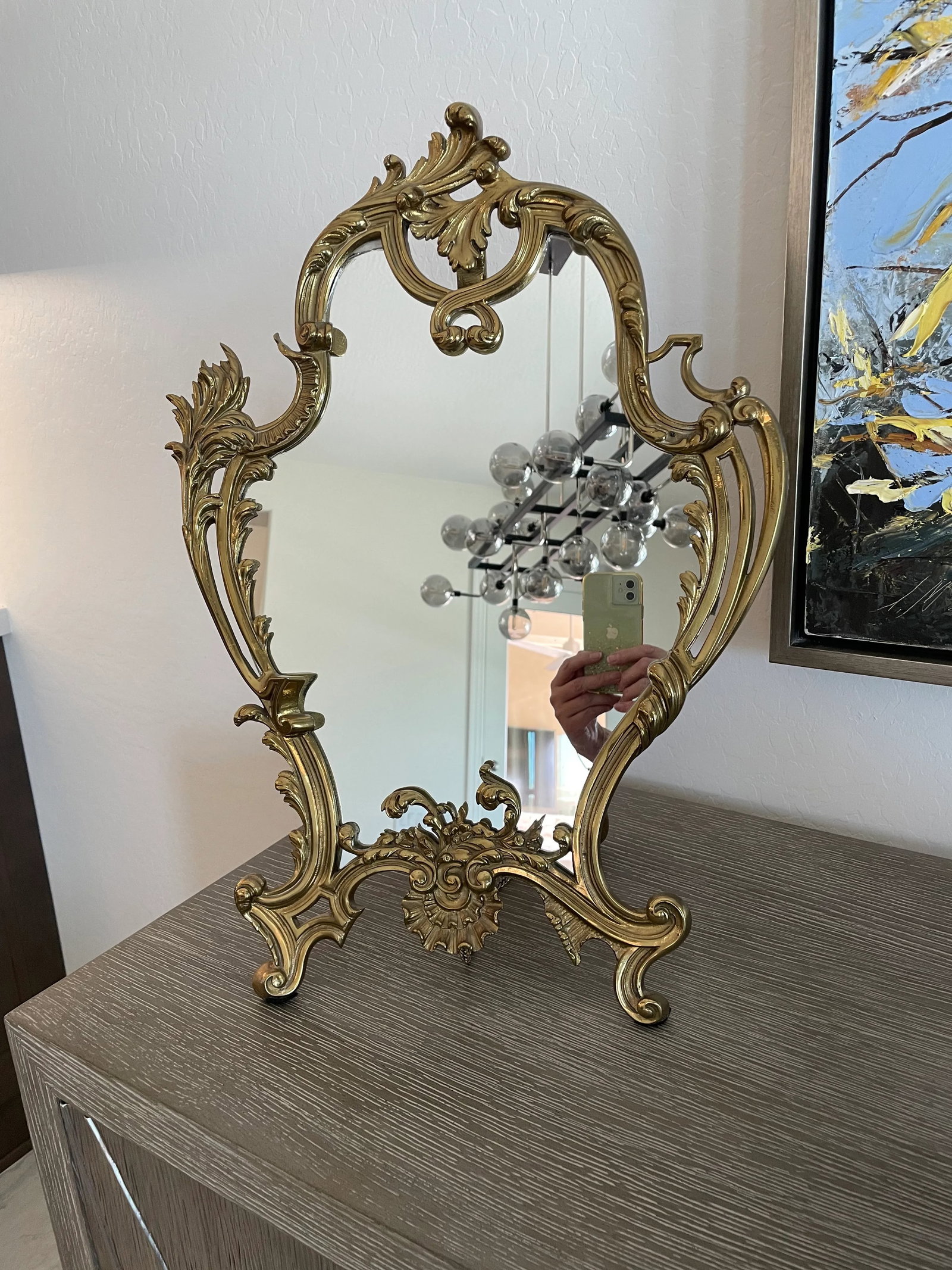 18th Century Brass Table Mirror - 13
