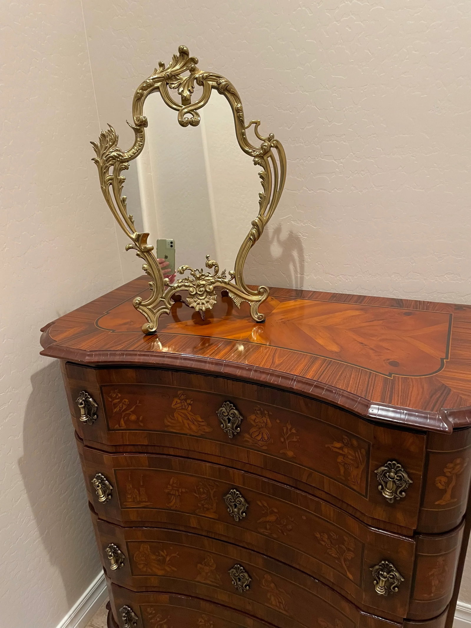 18th Century Brass Table Mirror - 2