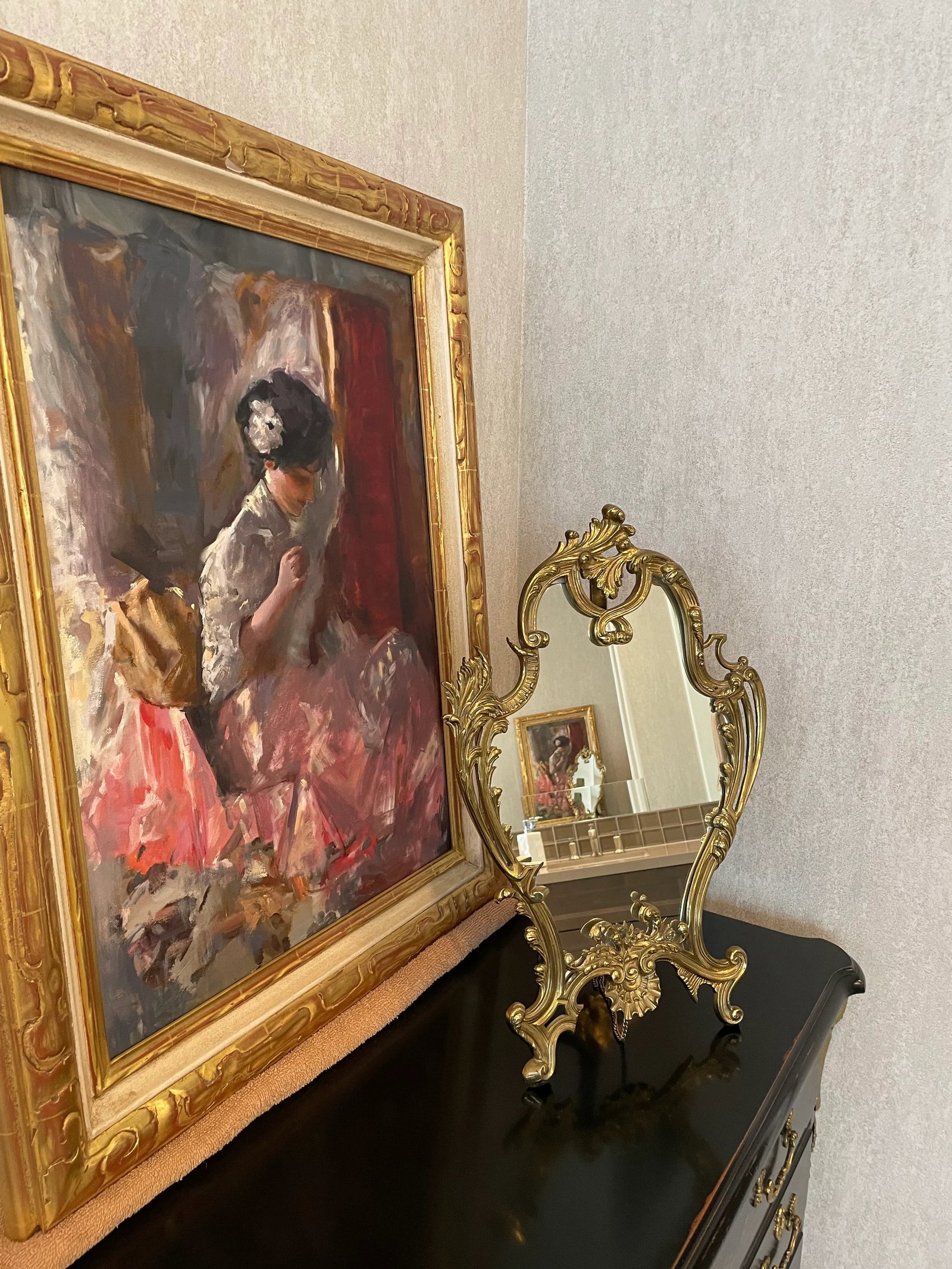 18th Century Brass Table Mirror - 3