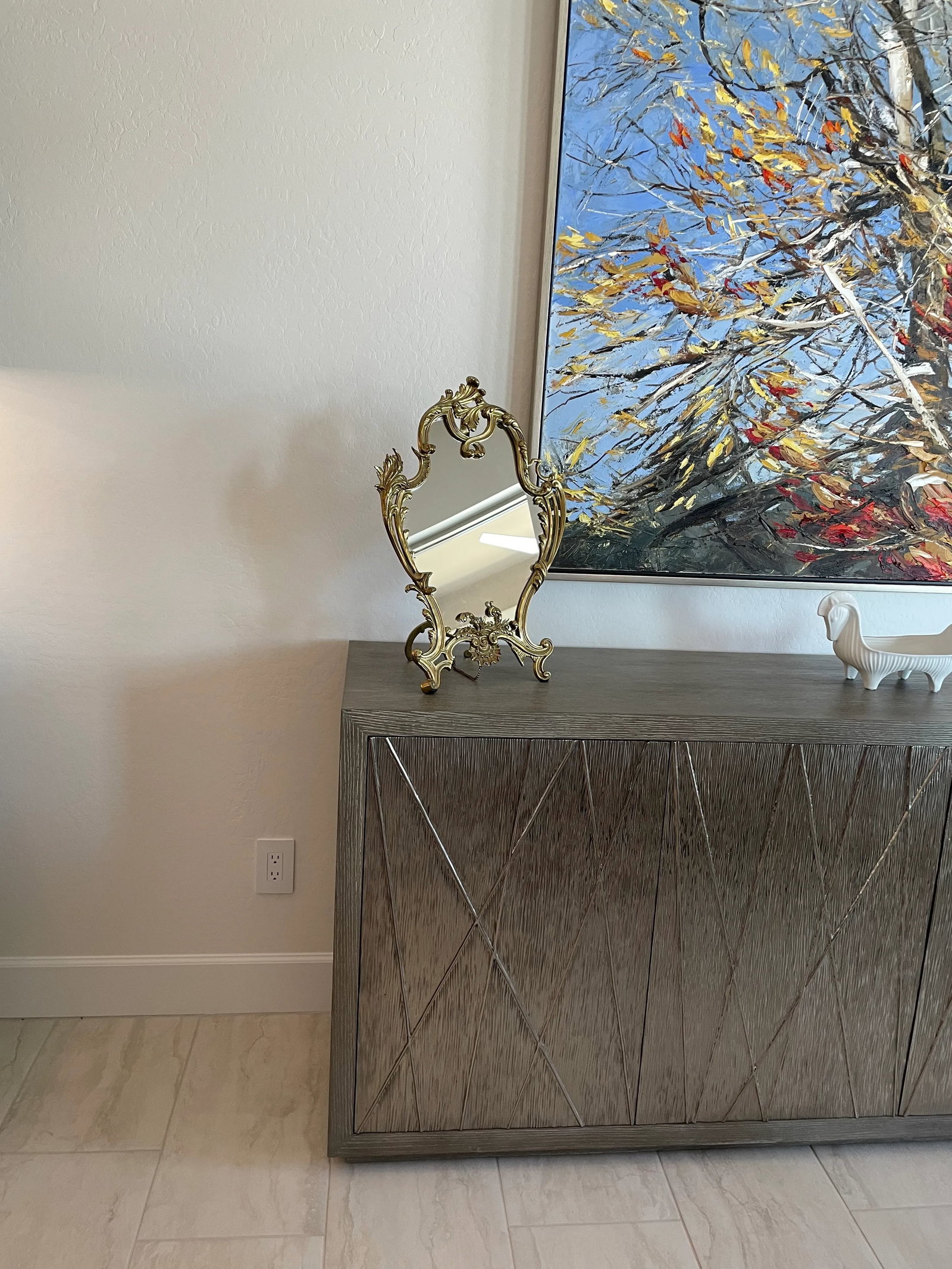 18th Century Brass Table Mirror - 5