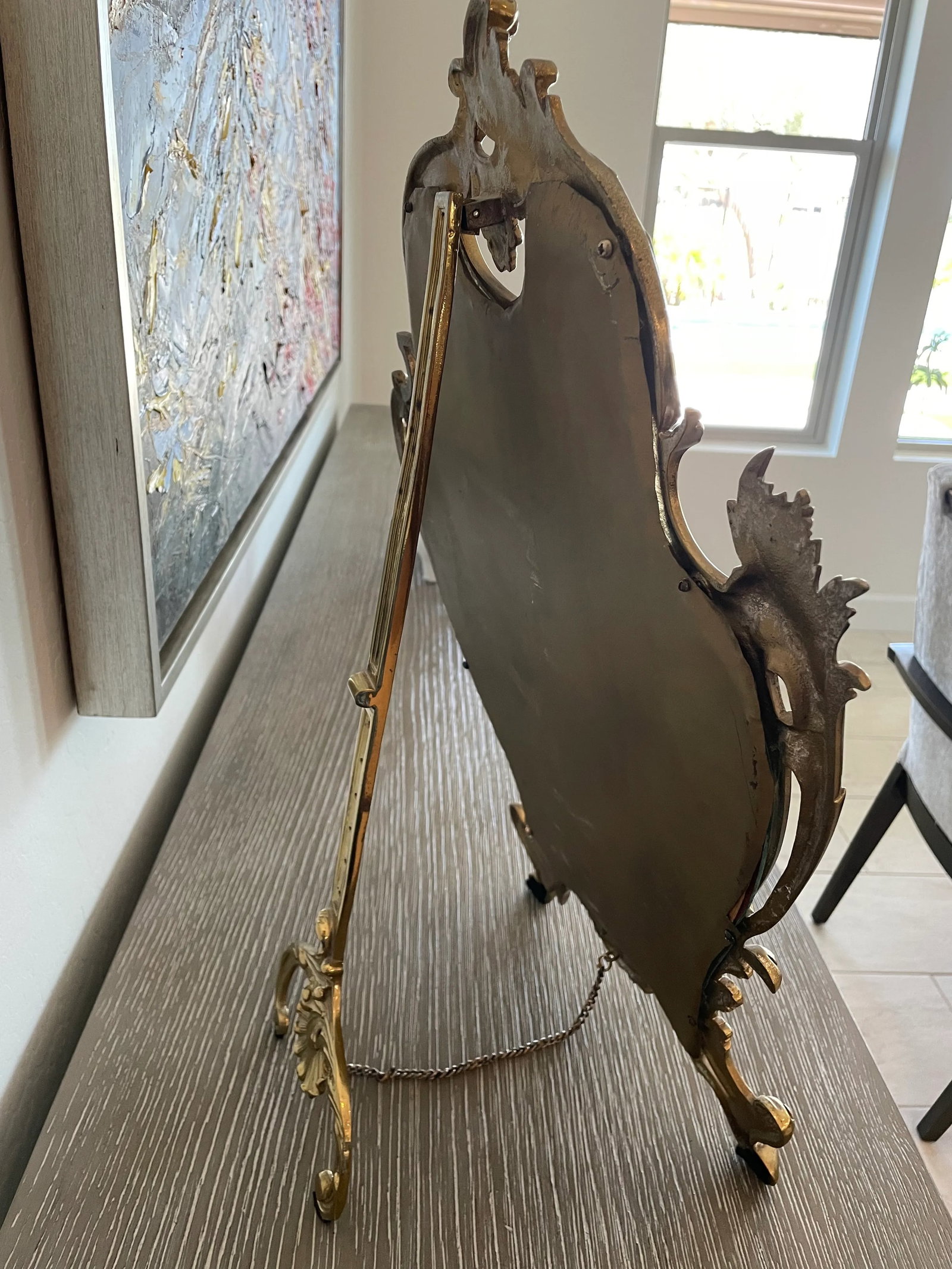 18th Century Brass Table Mirror - 6