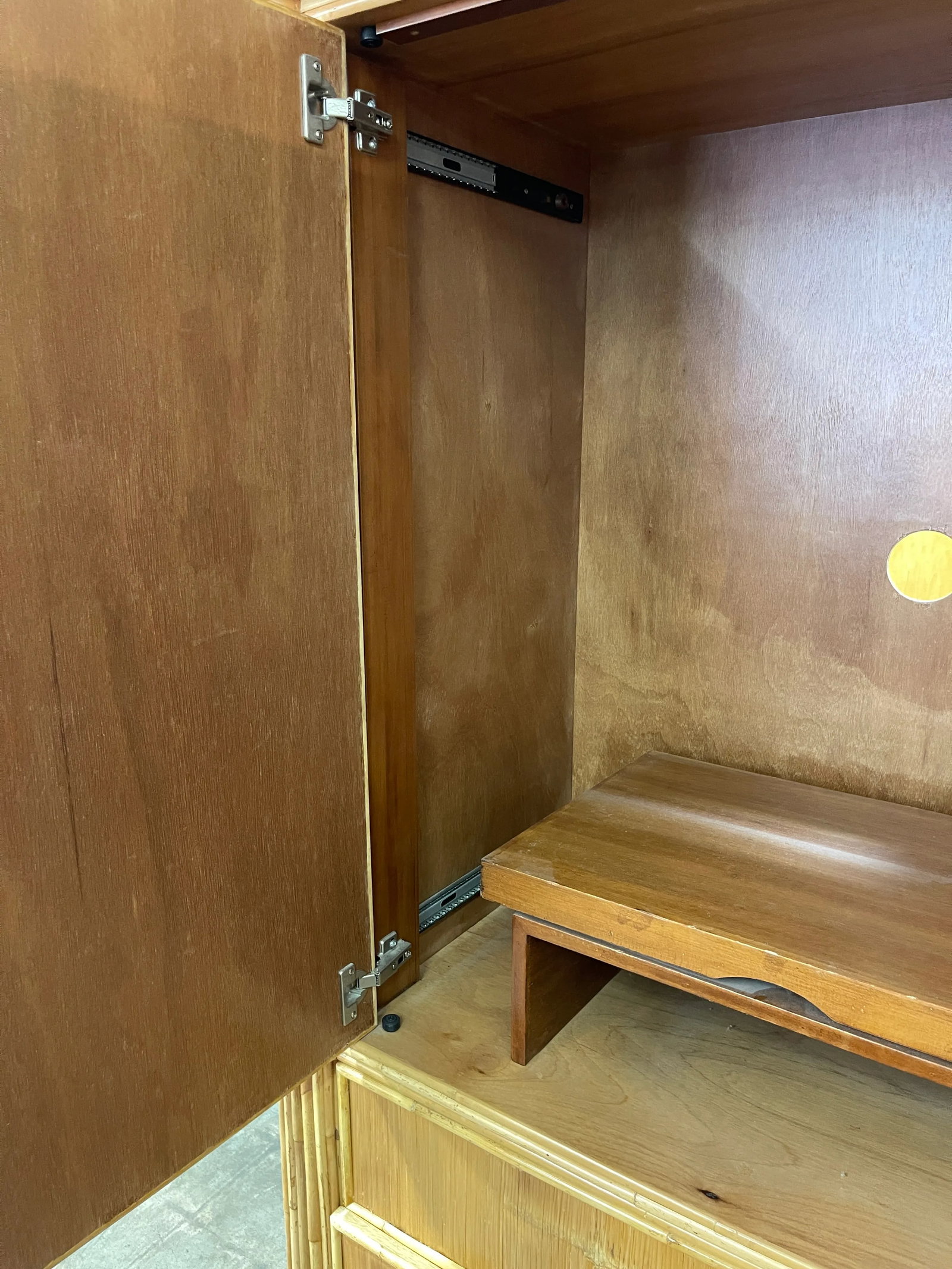 Coastal Vintage McGuire Style Split Bamboo Tv Armoire - 3