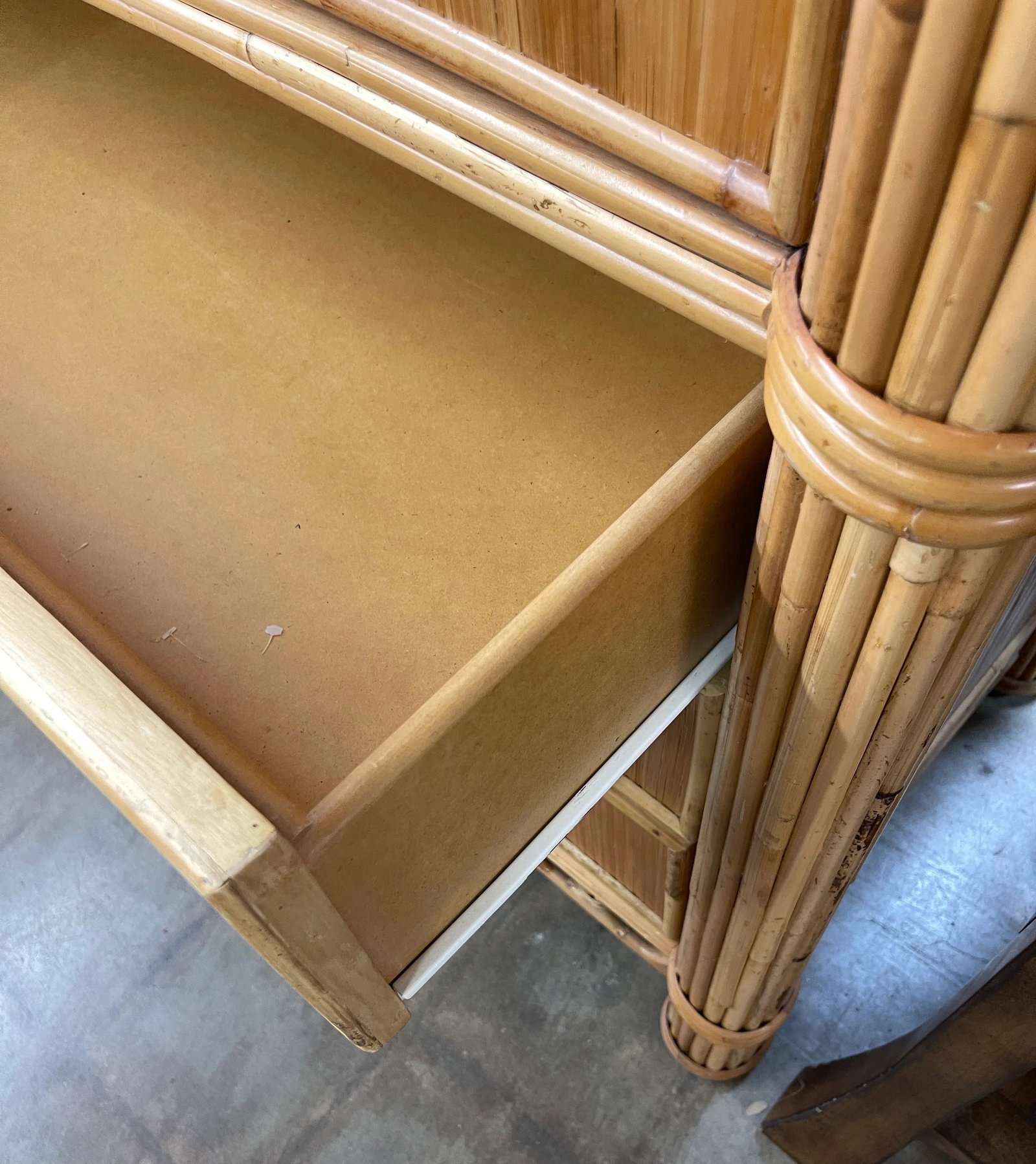 Coastal Vintage McGuire Style Split Bamboo Tv Armoire - 7