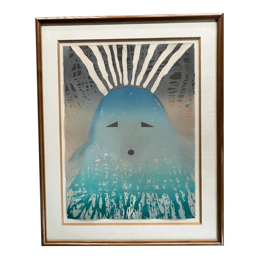 Born of Water by RC Gorman, 1980 Signed Original Stone Lithograph: R.C. Gorman's Born of Water stone lithograph is a hand signed original and numbered 96 out of a series of 150. Certificate of Authenticity is not included. Original Stone Lithograph 22"X30" (Framed