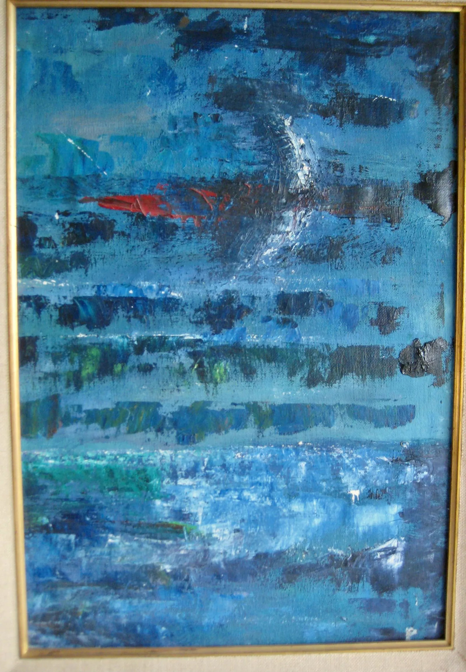 Mid Century Modern Abstrct Oil Painting 1961 - 2