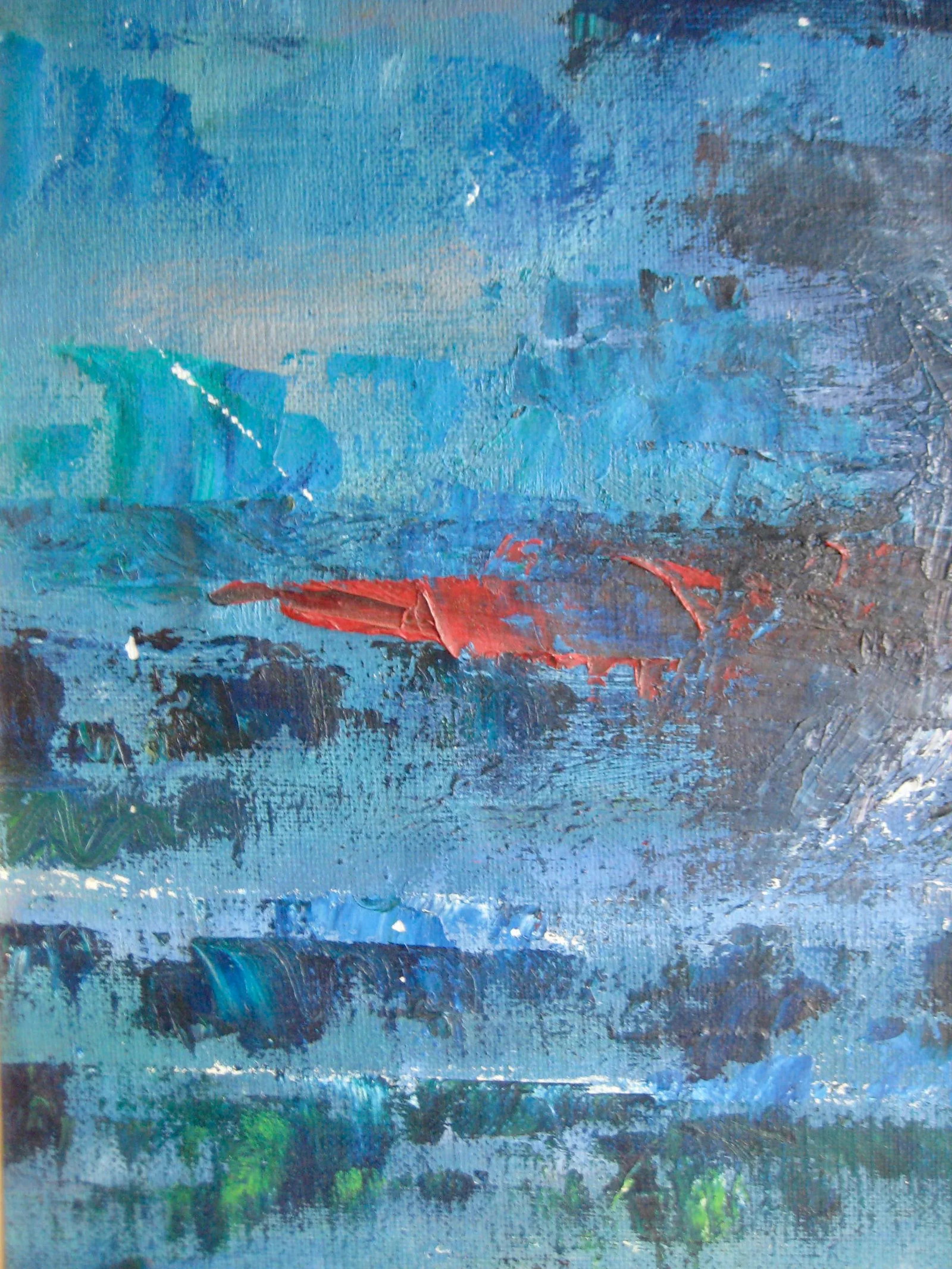 Mid Century Modern Abstrct Oil Painting 1961 - 3