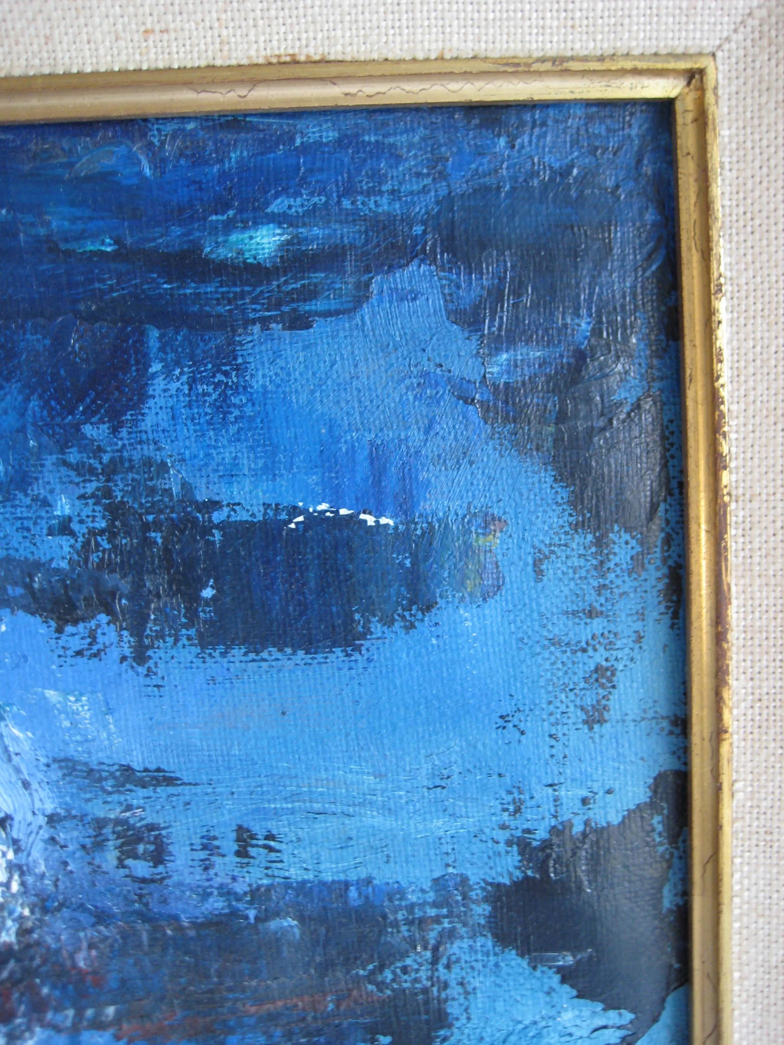 Mid Century Modern Abstrct Oil Painting 1961 - 5