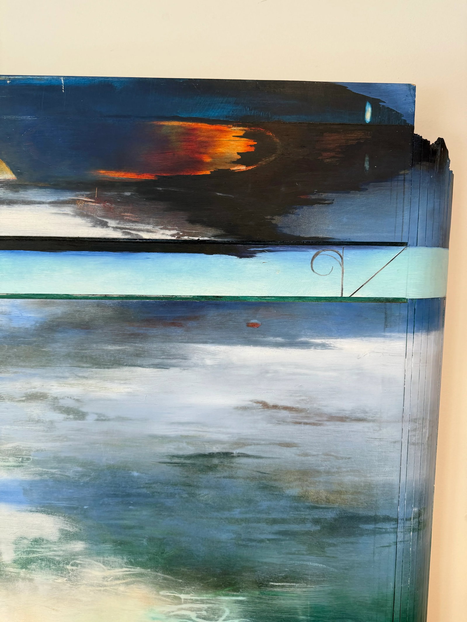 Original Mixed Media Oil Diptych Landscape Water Painting by Cameron Zebrun - 12