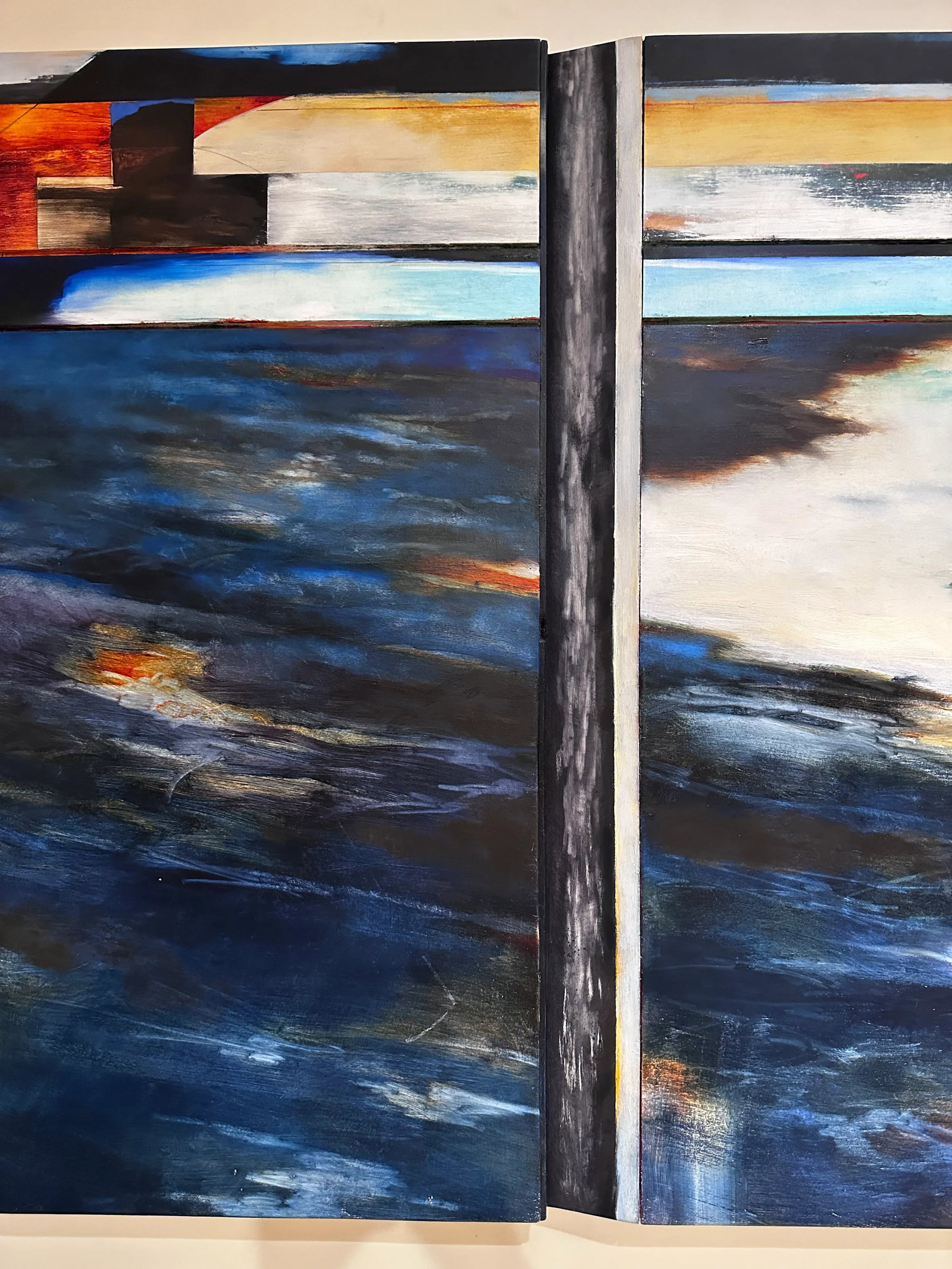 Original Mixed Media Oil Diptych Landscape Water Painting by Cameron Zebrun - 8