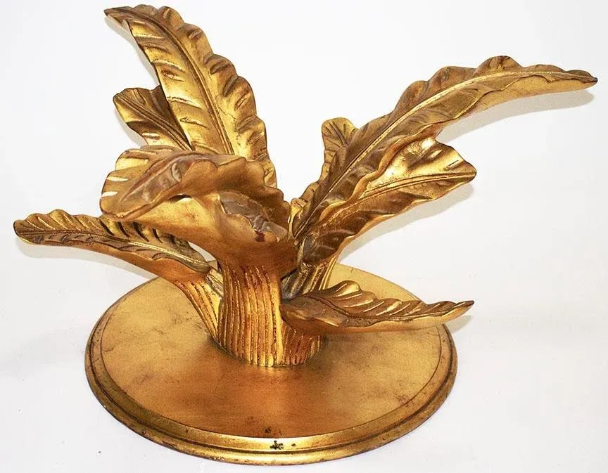 Hollywood Regency Carved Wood Gold Leaf Table - 4