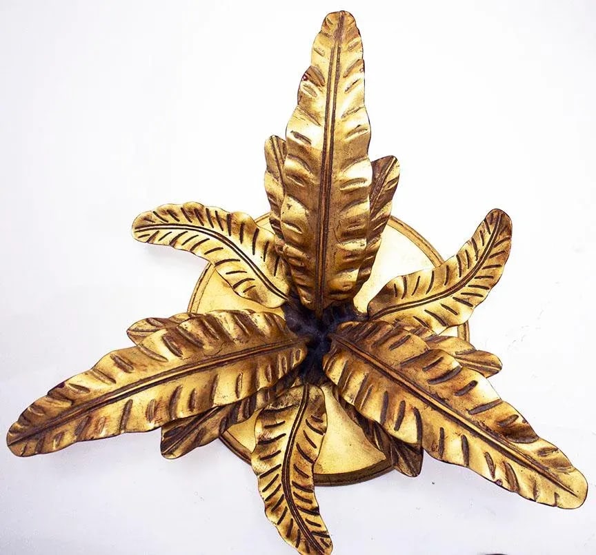 Hollywood Regency Carved Wood Gold Leaf Table - 5