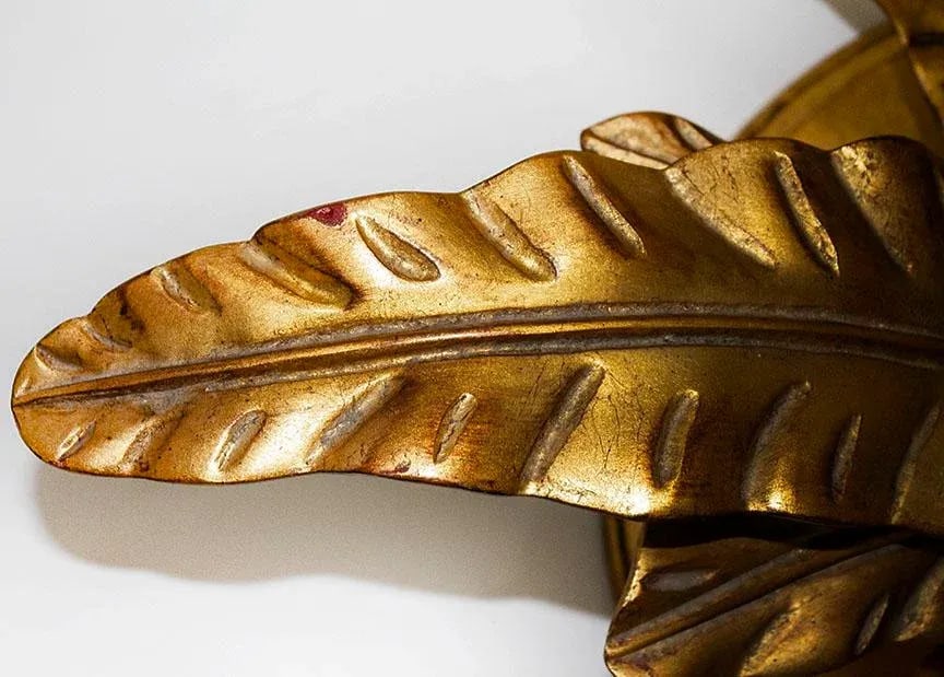 Hollywood Regency Carved Wood Gold Leaf Table - 6