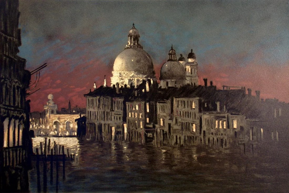 John Kelly "Venice" Signed Fine Lithograph/Serigraph Artwork Print Arches - 2